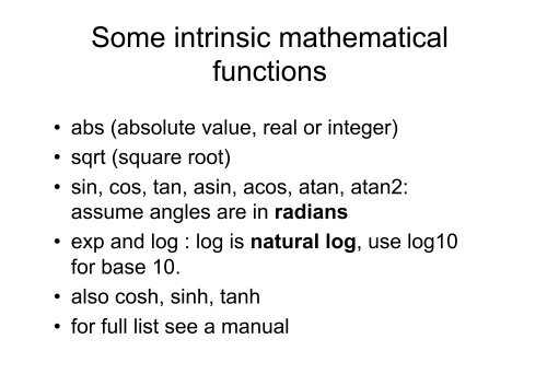 Numerical Modelling in Fortran: day 2