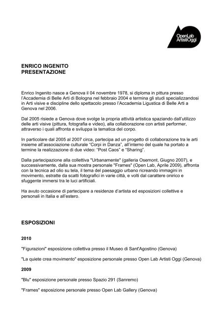 ENRICO INGENITO cv - Openlabgallery.it