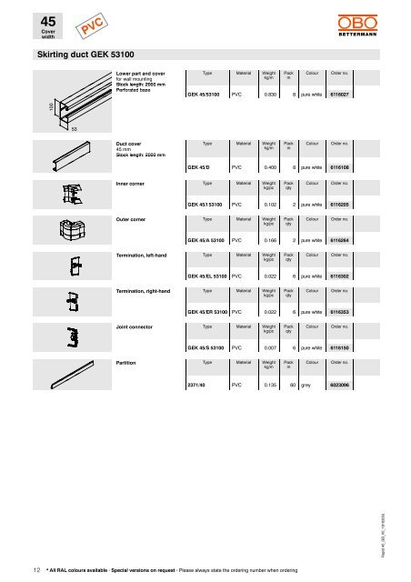 LFS Skirting duct system Rapid 45 - OBO Bettermann