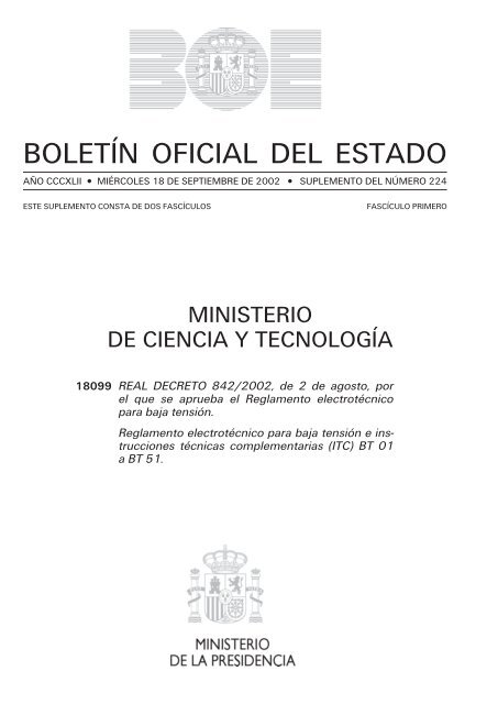 Ministerio de Ciencia y Tecnología. Suplemento del BOE ... - Cel Fosc