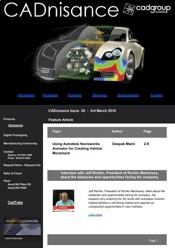 Feature Article Using Autodesk Navisworks Deepak ... - Cadgroup
