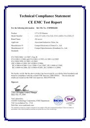 Technical Compliance Statement CE EMC Test ... - CENTRALSEG
