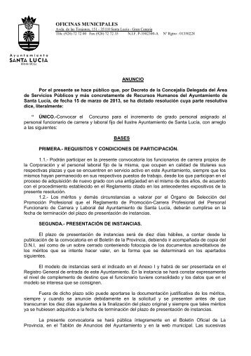 Bases para el Incremento de Grado Personal 2013 - Ayuntamiento ...