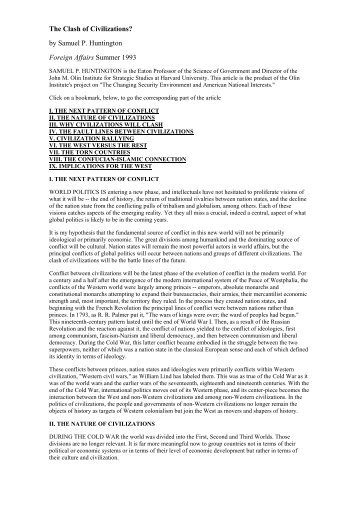 the true clash of civilization by ronald inglehart and pippa norris Article by ronald inglehart and harvard's pippa norris on the “true clash of civilizations,” which proposed this interesting revision to samuel. the true clash of civilization by ronald inglehart and pippa norris Article by ronald inglehart and harvard's pippa norris on the “true clash of civilizations,” which proposed this interesting revision to samuel.