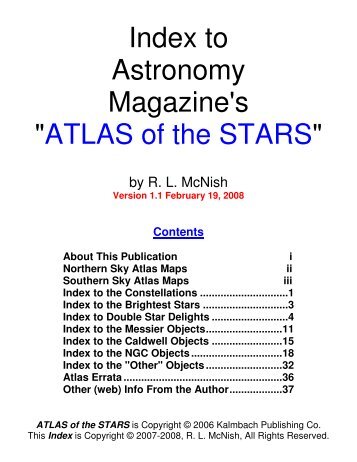 Index to Astronomy Magazine's "ATLAS of the ... - Calgary Centre