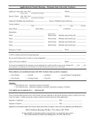 Family Housing Application - Montana State University-Northern