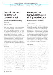 Geschichte der Spritzbeton- bauweise, Teil I History of ... - ETH - IGT