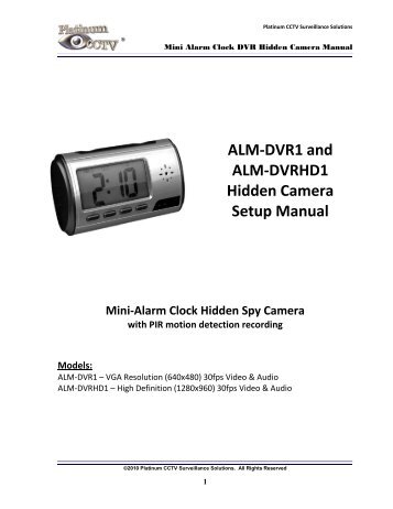 ALM-DVR1 Mini Alarm Clock Spy Camera Manual - Platinum CCTV ...