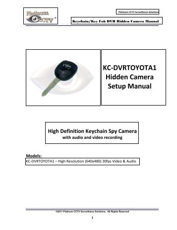 KC-DVRTOYOTA1 - Hidden Toyota Key Hidden Nanny Spy Camera ...