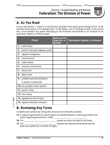 Chapter 4, Section 1: Guided Reading - Analy High School Staff