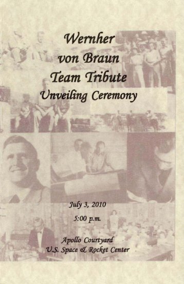 Wernher von Braun Team Tribute Unveiling Ceremony ... - Heroicrelics