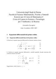 Universit`a degli Studi di Parma Facolt` - Dipartimento di Matematica