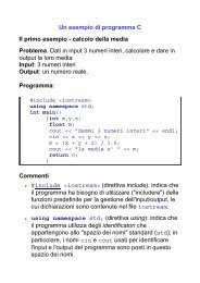 Un esempio di programma C++