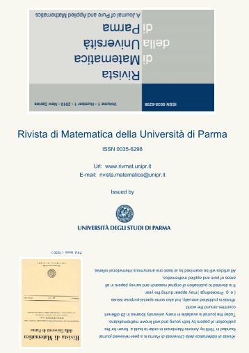 Rivista di Matematica della UniversitÃ  di Parma