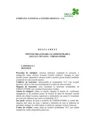 compania nationala loteria romana - sa regulament privind ...