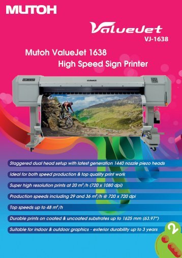 Mutoh ValueJet 1638 High Speed Sign Printer