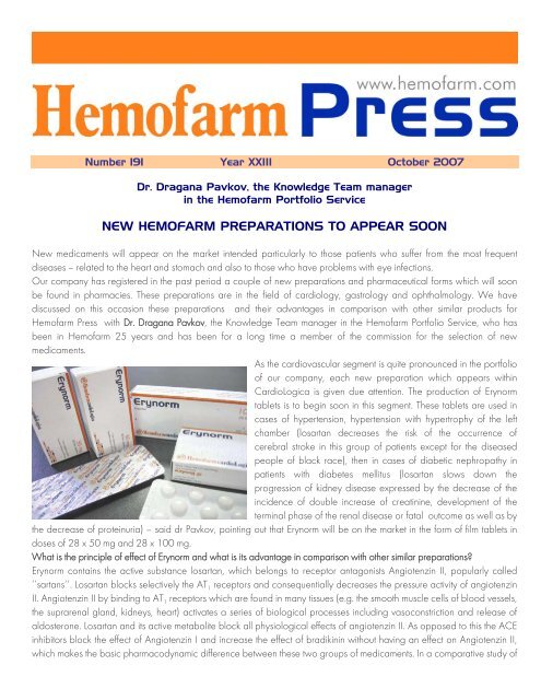 NEW HEMOFARM PREPARATIONS TO APPEAR SOON