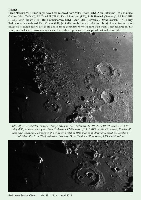 Vol 49, No 4, April 2012 - BAA Lunar Section