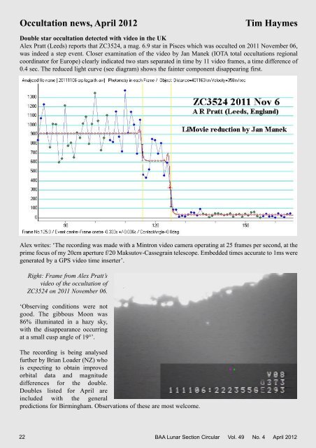 Vol 49, No 4, April 2012 - BAA Lunar Section