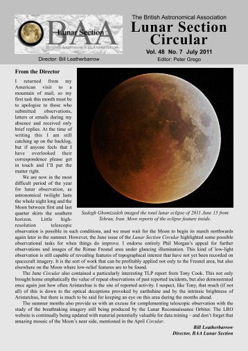 Vol 48, No 7, July 2011 - BAA Lunar Section