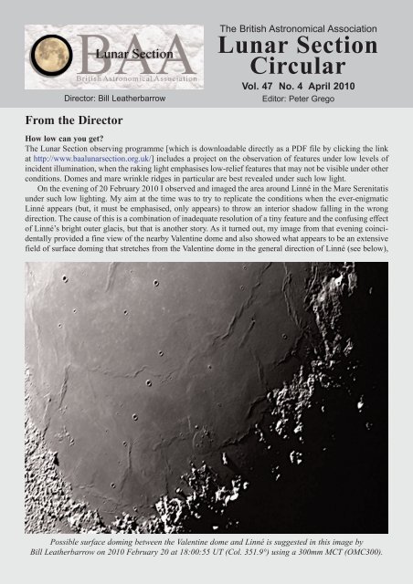 Vol 47, No 4, April 2010 - BAA Lunar Section