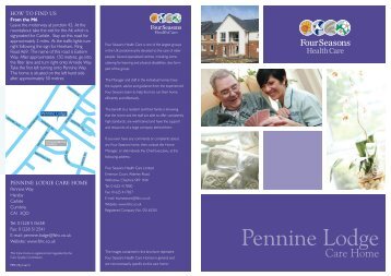 Pennine Lodge Brochure - Four Seasons Health Care