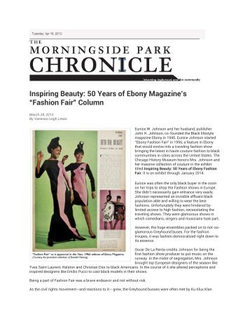 Inspiring Beauty: 50 Years of Ebony Magazine's âFashion Fair ...