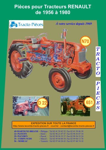 PiÃ¨ces pour Tracteurs RENAULT de 1956 Ã  1980 D 22 651 N70