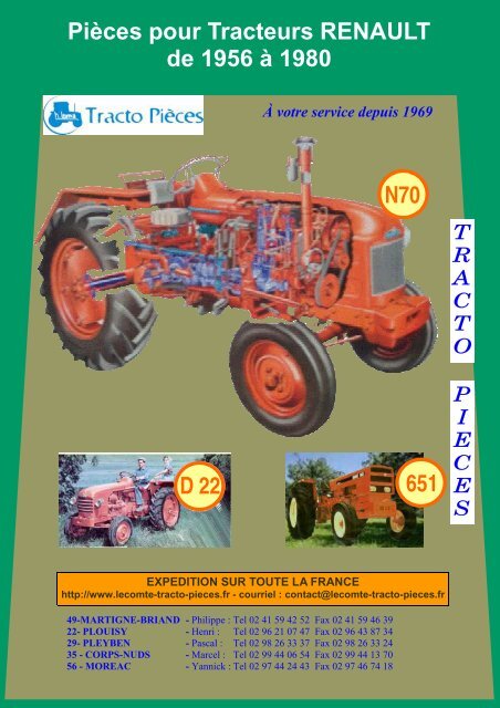 Pia Ces Pour Tracteurs Renault De 1956 A 1980 D 22 651 N70