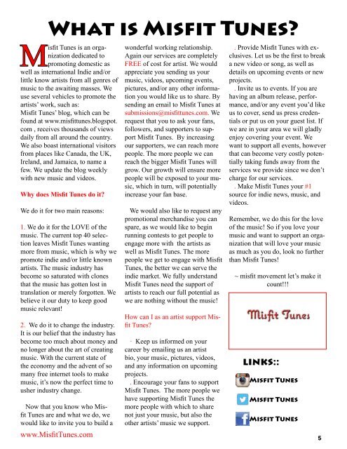 Misfit Tunes The Magazine February 2015