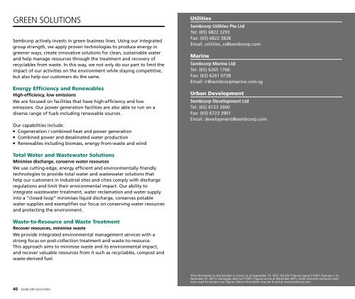 Facts & Figures 2011/2012 - Sembcorp