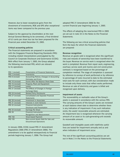 Download Annual Report 2005 (PDF) - Sembcorp