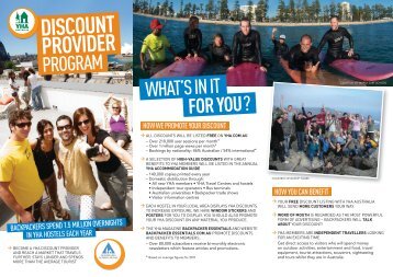 Down load the brochure here - YHA Australia