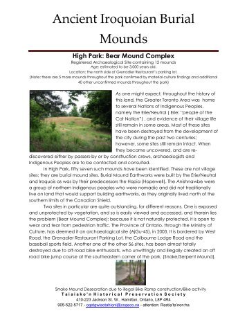 Ancient Iroquoian Burial Mounds