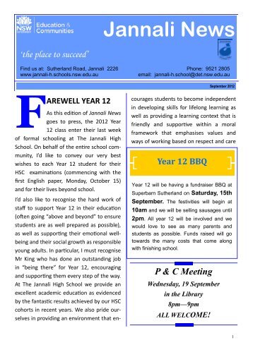 (September 2012) Week 38 [pdf, 7 MB] - The Jannali High School