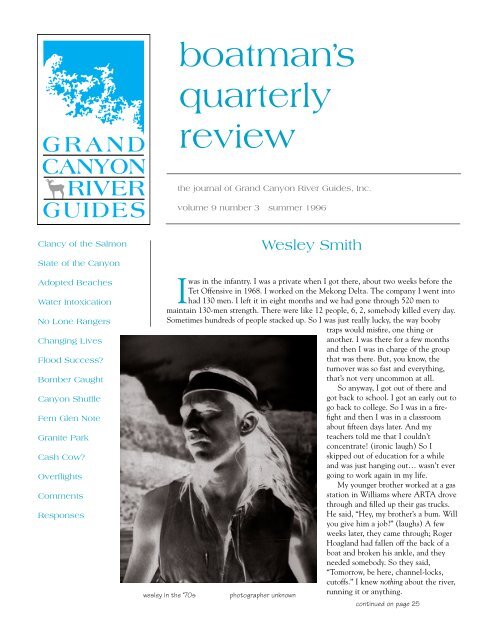 boatman's quarterly review - Grand Canyon River Guides