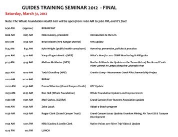 GTS Land agenda 2012, FINAL - Grand Canyon River Guides