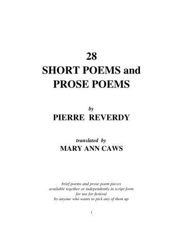 28 SHORT POEMS and PROSE POEMS