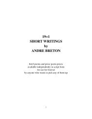 19+1 SHORT WRITINGS by ANDRE BRETON