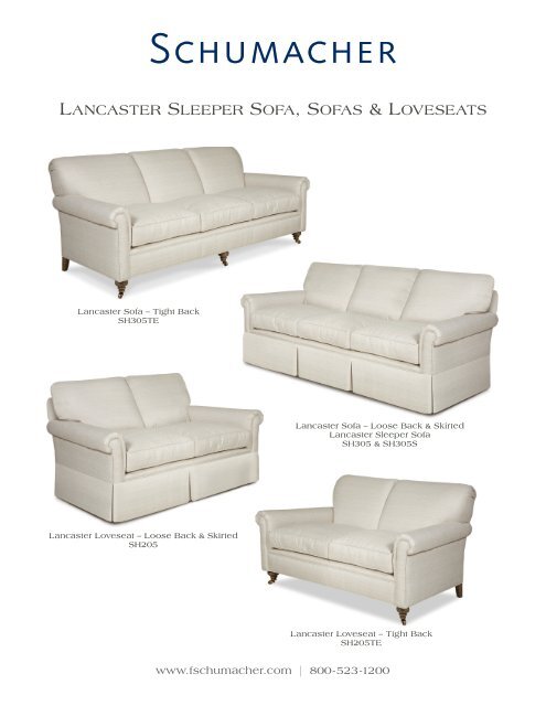 Lancaster Sofa Tight Back Sh305te Schumacher