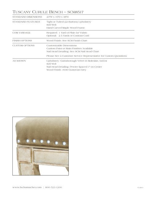 tuscAny curule bench - Schumacher