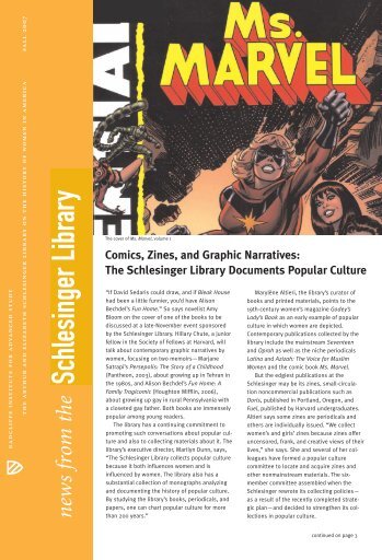 The Schlesinger Library Documents Popular Culture - Radcliffe ...