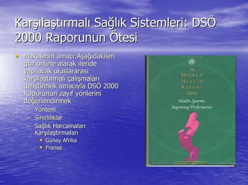 UluslararasÄ± AraÅtÄ±rma Kapasitesinin GeliÅimi - SaÄlÄ±k Ä°daresi BÃ¶lÃ¼mÃ¼