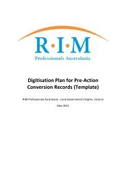 Digitisation Plan for Pre-Action Conversion Records (Template)