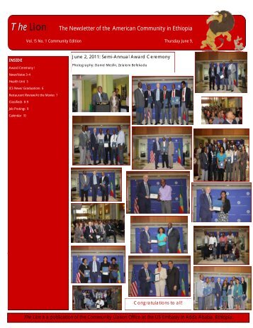 The Lion The Newsletter of the American Community in Ethiopia