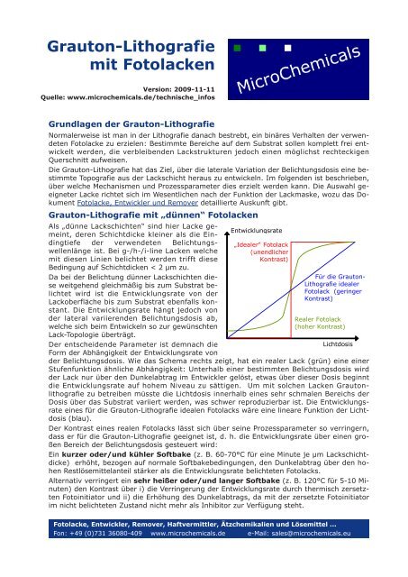 Grauton-Lithografie mit Fotolacken - MicroChemicals  GmbH