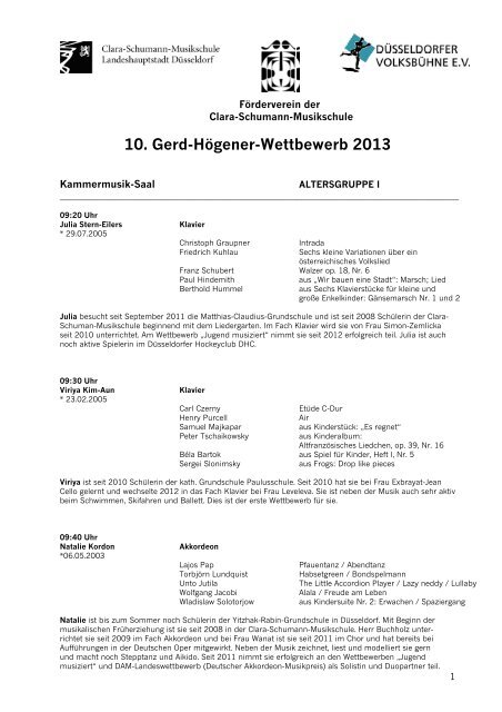 10. Gerd-HÃ¶gener-Wettbewerb 2013 - Stadt DÃ¼sseldorf