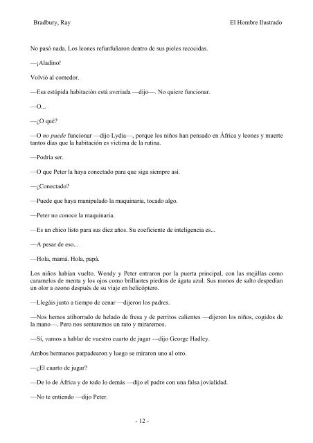 La pradera, de Ray Bradbury (texto completo)