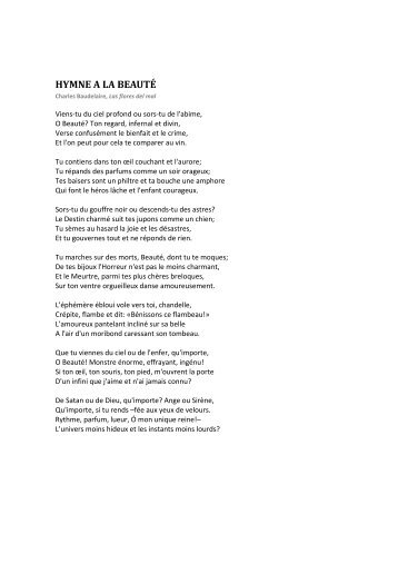 Poema Himno a la belleza de Baudelaire