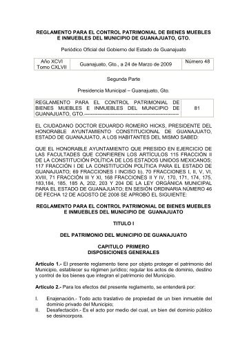 Reglamento para el Control Patrimonial de Bienes ... - Guanajuato